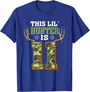 11th Birthday Hunting Deer 11 Year Old Hunter T-Shirt - T-Shirt | Royal