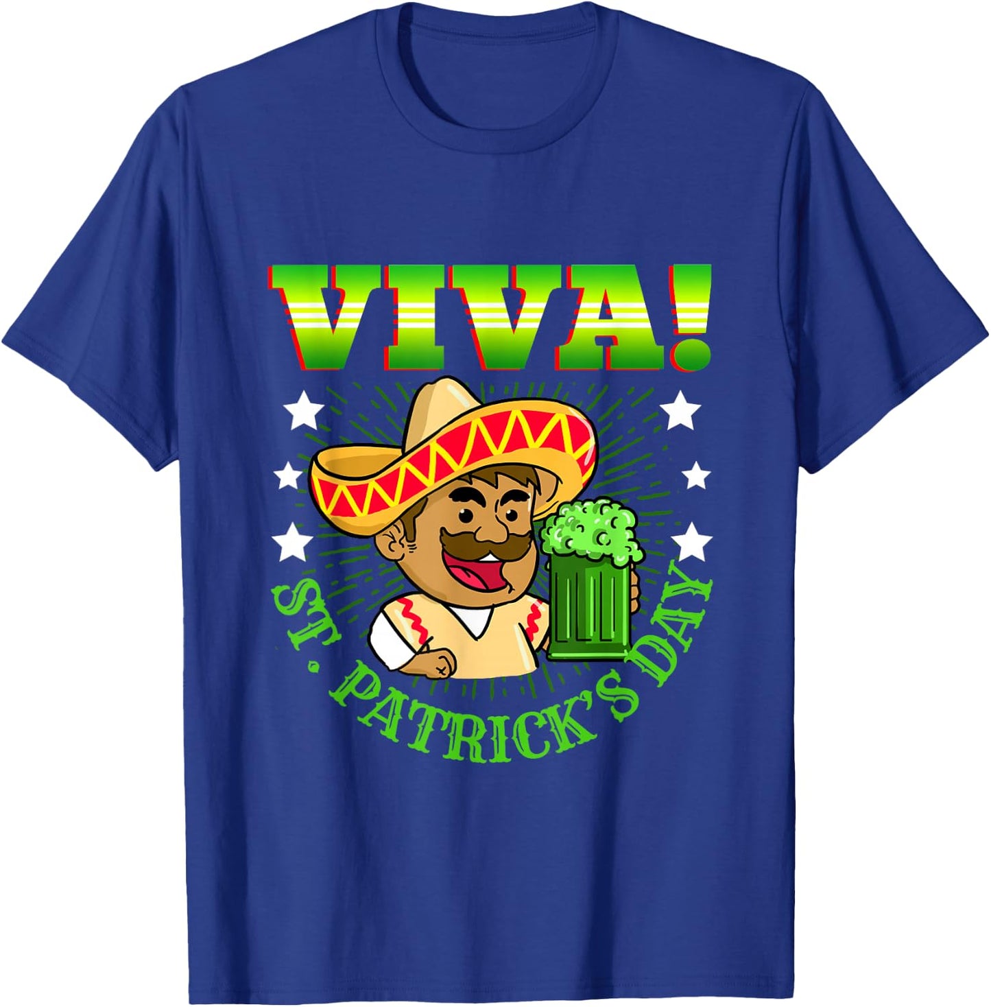 Viva St Patricks Day Irish Mexican T-Shirt - T-Shirt | Royal