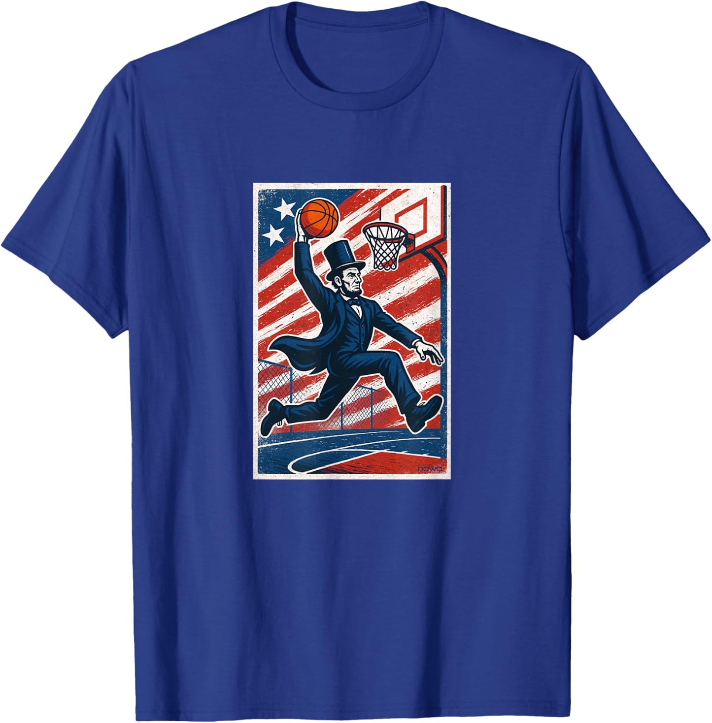 ABE Lincoln SLAM Dunk All-American Basketball T-Shirt - T-Shirt | Royal