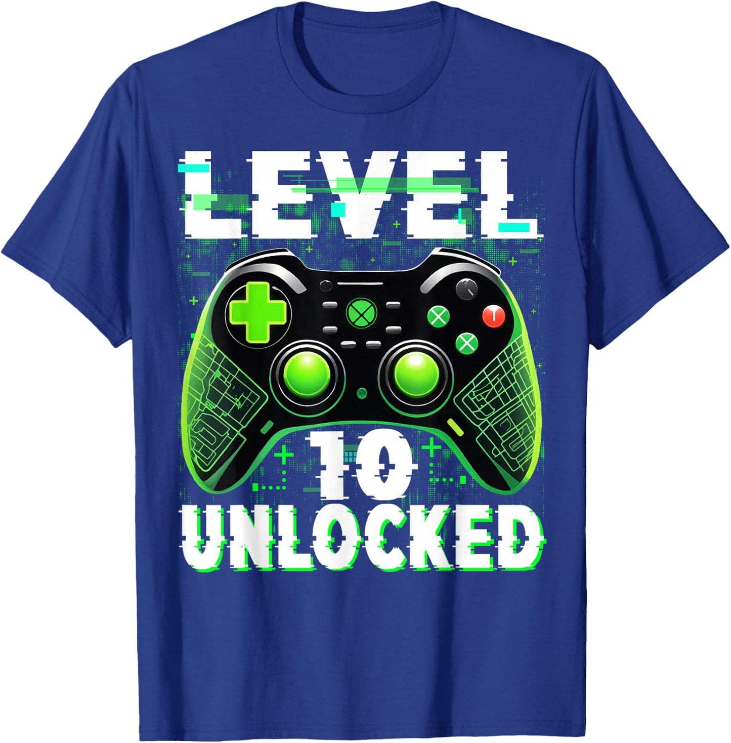 Level 10 Unlocked Shirt Funny Video Gamer Geek 10th Birthday T-Shirt - T-Shirt | Royal