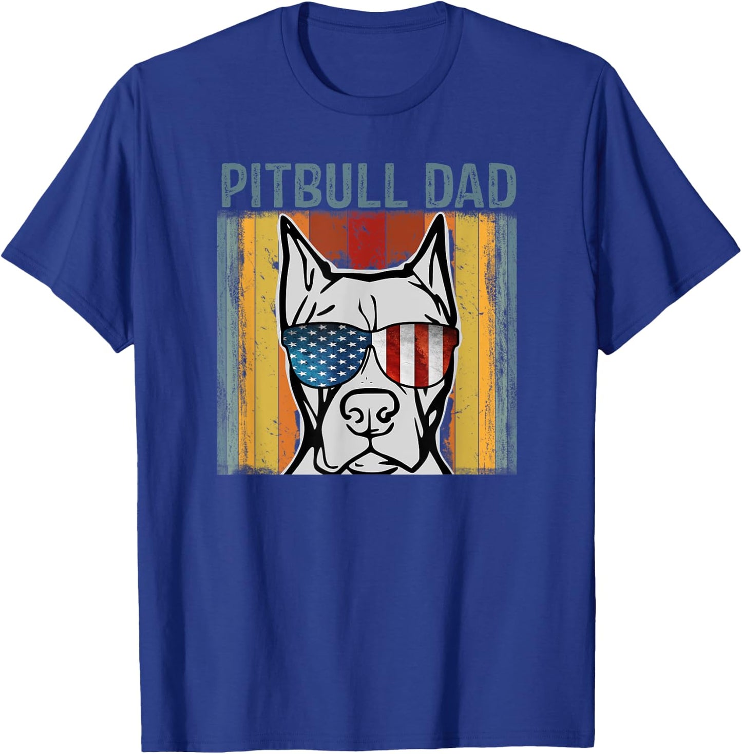 Pittie Dad for Retro Pitbull Dog Lovers Fathers Day Gift Women T-Shirt - T-Shirt | Royal