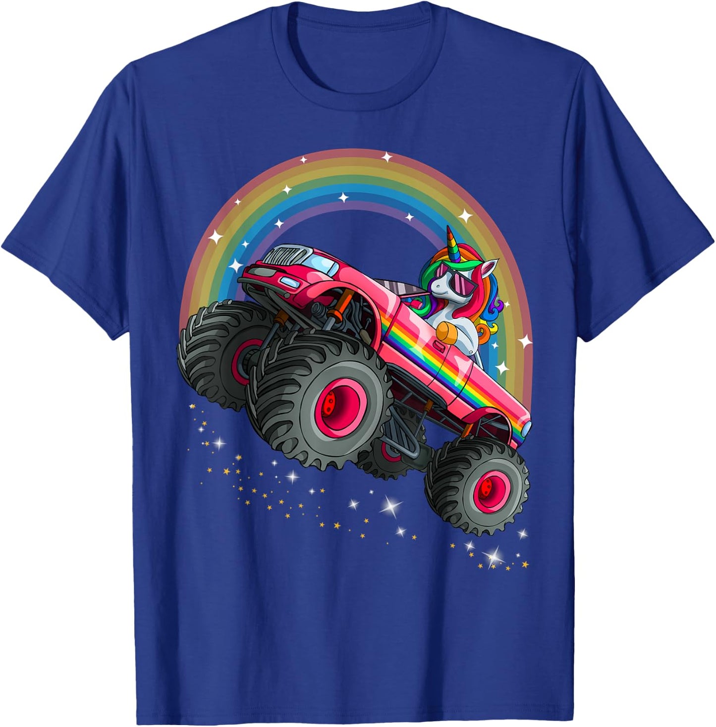 Monster Truck Unicorn Birthday Shirt Magical Party Girl Gift T-Shirt - T-Shirt | Royal