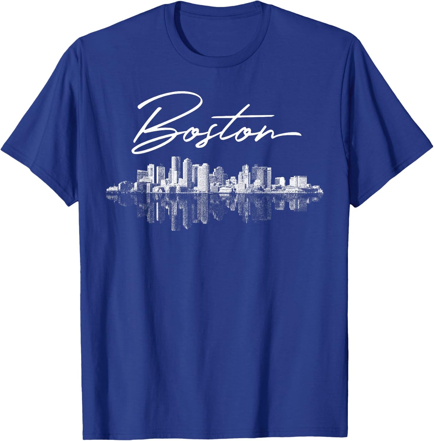 Boston Skyline Men Girls & Boys T-Shirt - T-Shirt | Royal