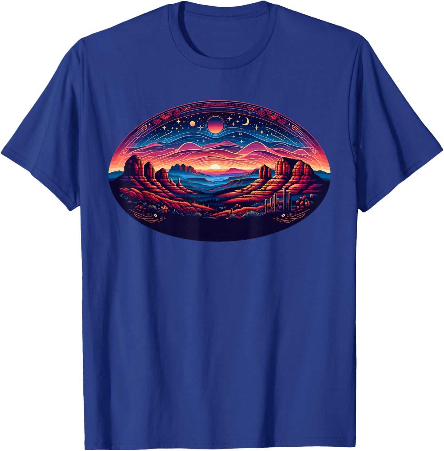 Sedona Arizona Nature Hiking Outdoor Mountain Retro Vintage T-Shirt - T-Shirt | Royal