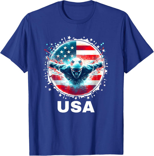 Swimming United States Team Apparel American Swimming Swim T-Shirt - T-Shirt | Royal