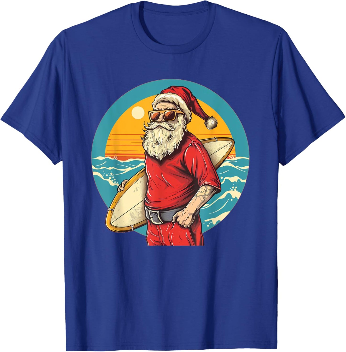 Nice surfing Santa Costume for Surfboards and Beach Lovers Men Women Kids T-Shirt - T-Shirt | Royal