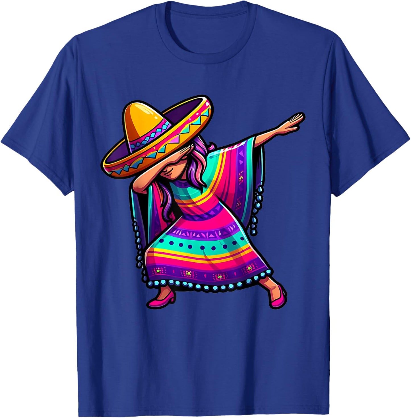 Dabbing Mexican Poncho Cinco de Mayo Mexican Fiesta Party T-Shirt - T-Shirt | Royal
