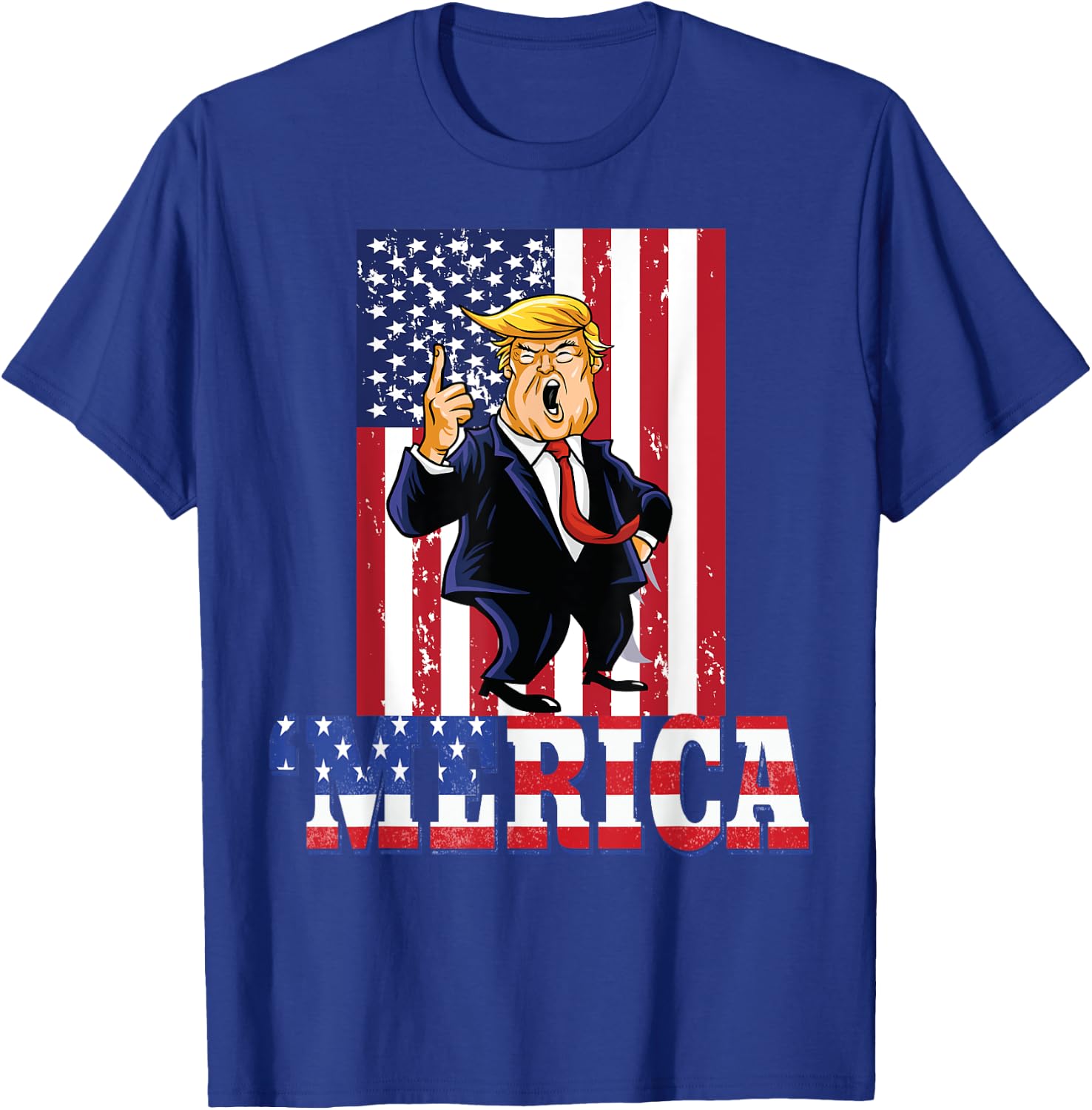 Trump 4th of July Merica Men Women Patriotic T-Shirt - T-Shirt | Royal