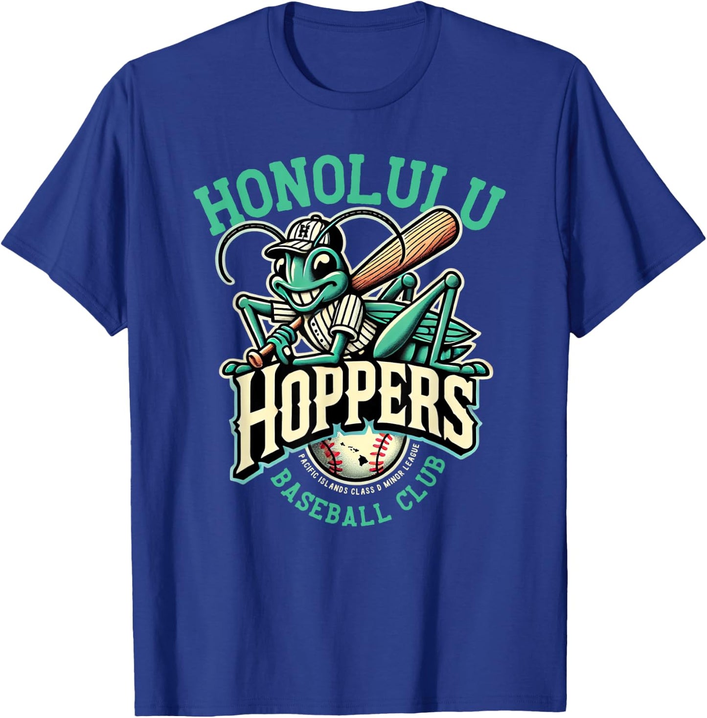 Honolulu Hoppers Retro Minor League Baseball Team T-Shirt - T-Shirt | Royal