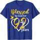 Blessed By God For 92 Years Old 92nd Birthday Party Women T-Shirt - T-Shirt | Royal
