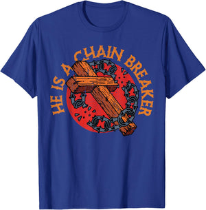 Vintage Christian Apparel Clothing Gifts Chain Breaker T-Shirt - T-Shirt | Royal