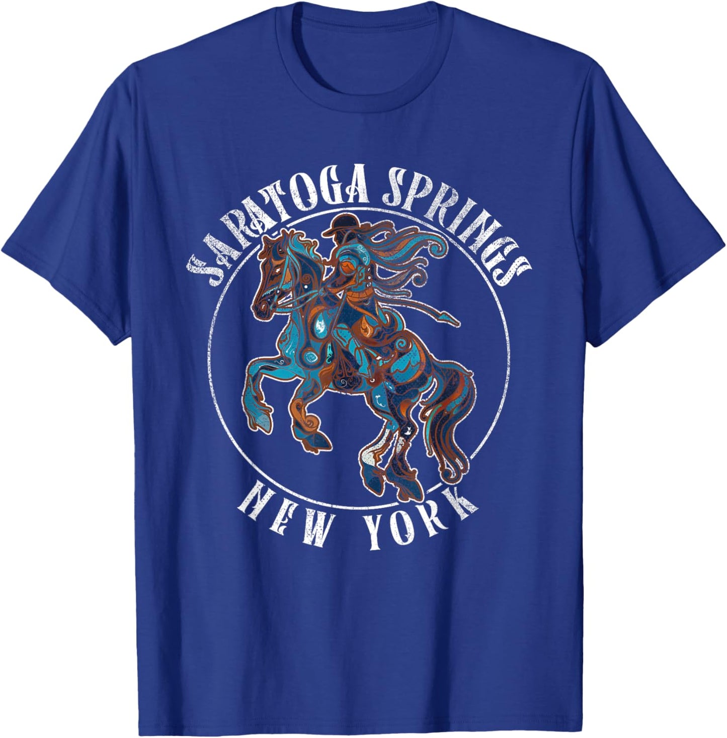 Saratoga Spring New York NY | Horse Race T-Shirt - T-Shirt | Royal