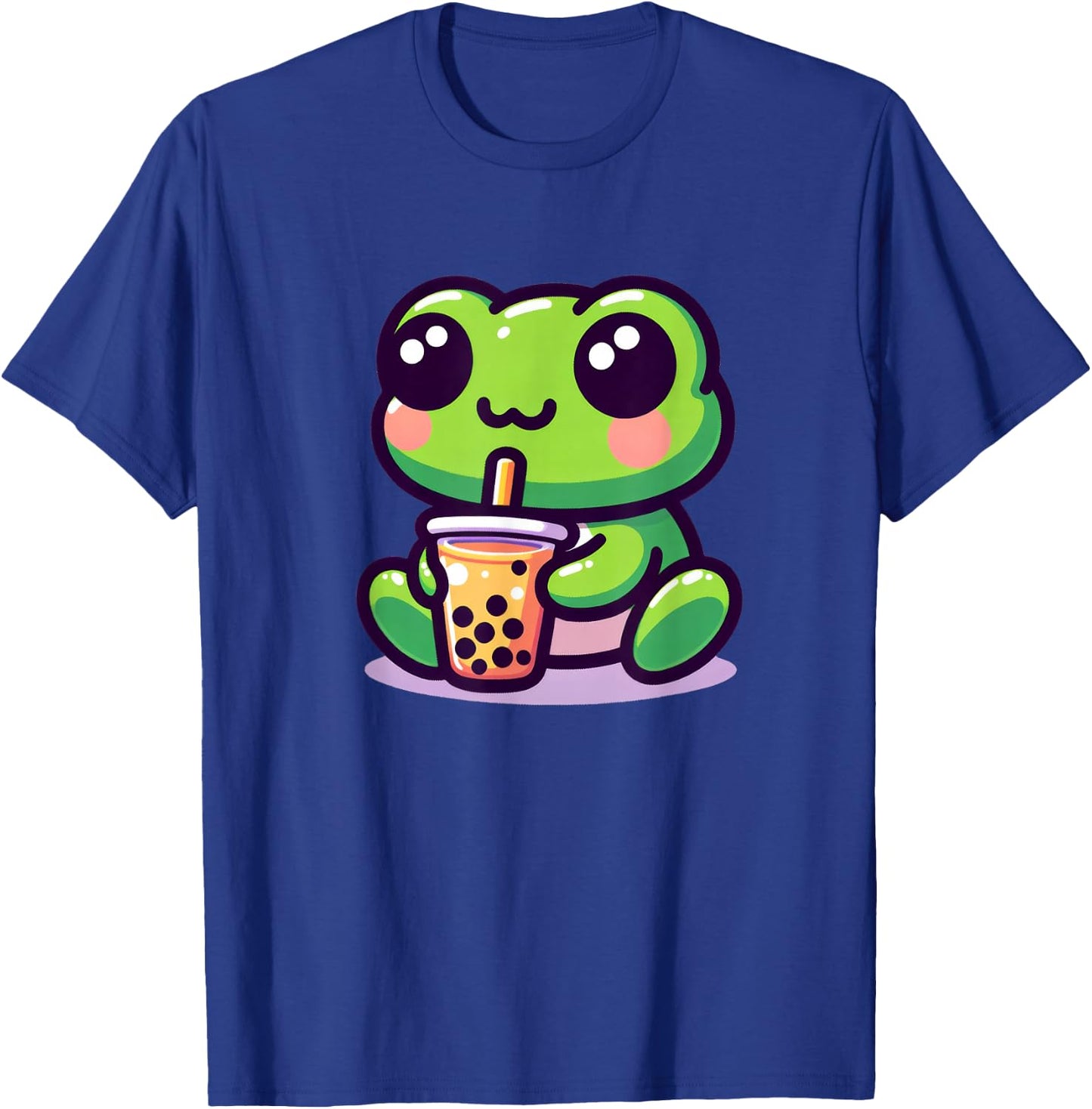Kawaii Frog Anime Boba Tea Bubble Milk Tea Kids T-Shirt - T-Shirt | Royal