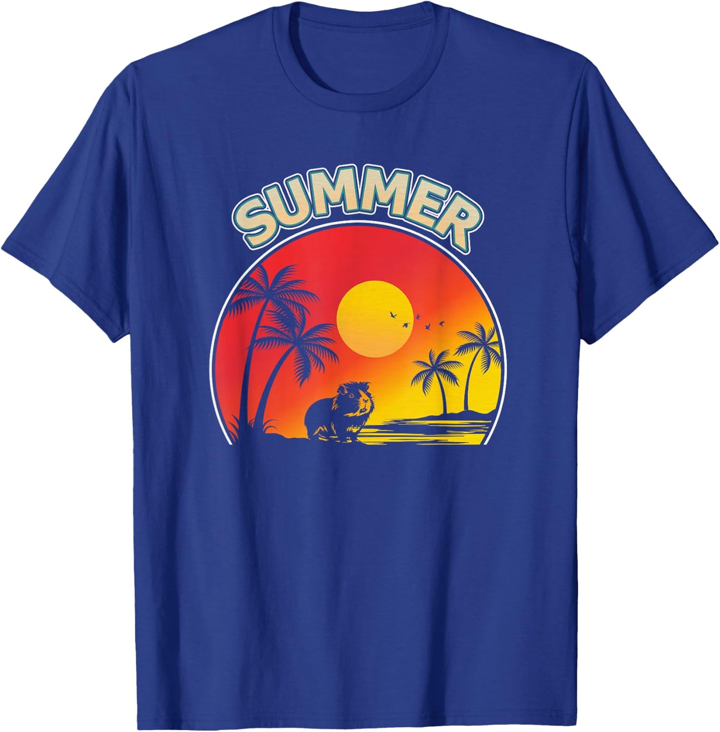 Palm Tree With Guinea Pig Beach Holiday Summer Vacation Women Kids T-Shirt - T-Shirt | Royal