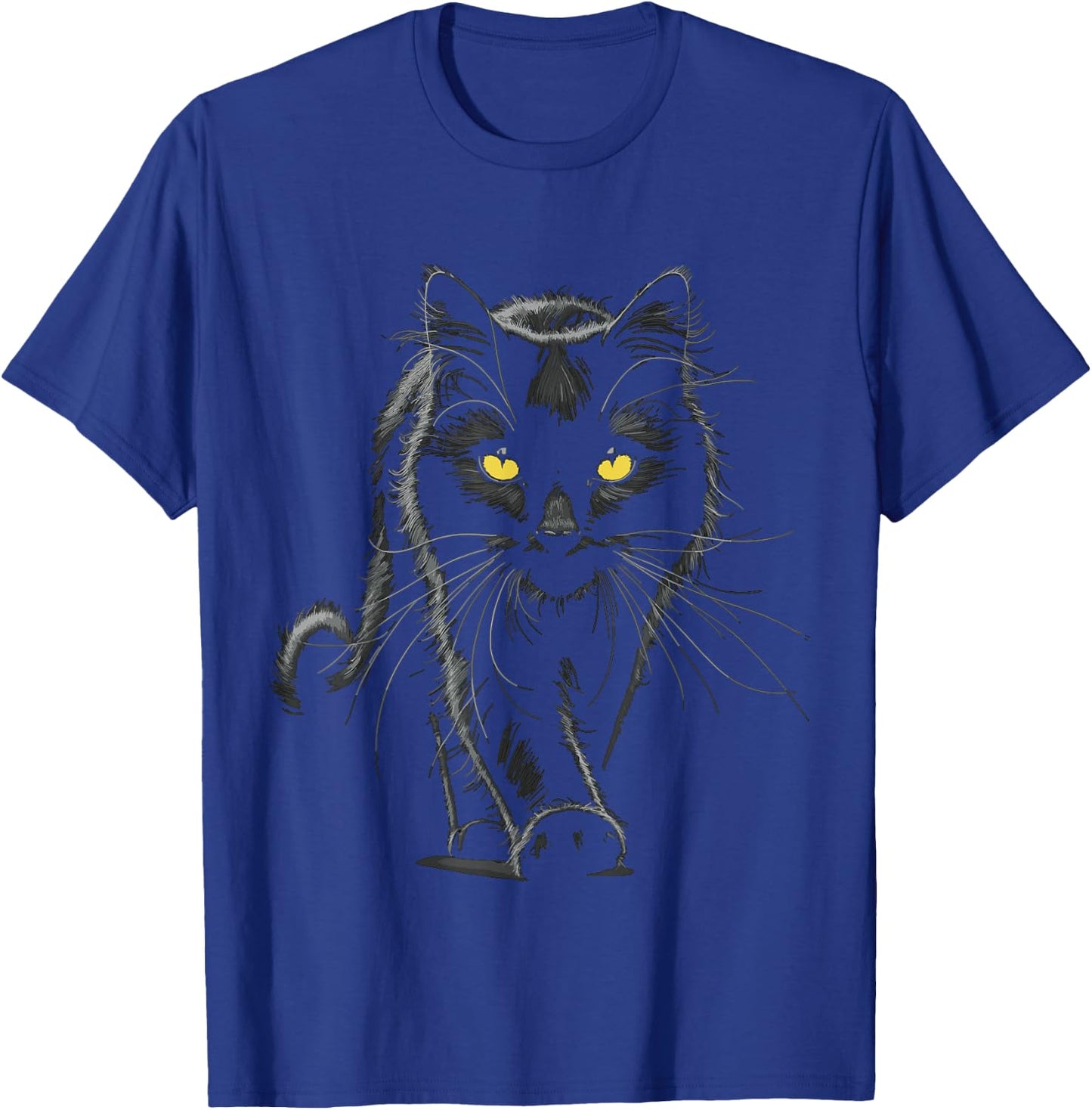 Black Cat Yellow Eyes Cats T-Shirt - T-Shirt | Royal