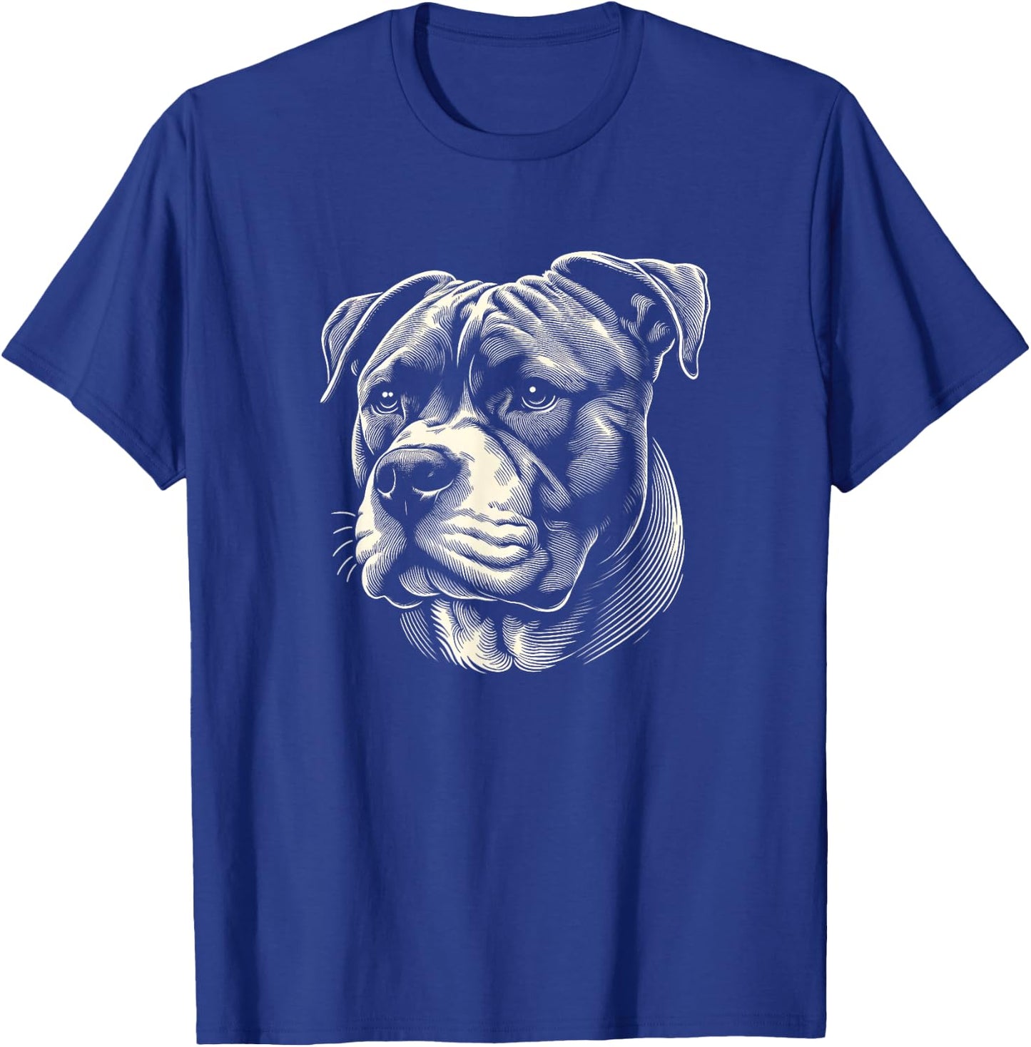 Pitbull Dog Face Art Design And Men T-Shirt - T-Shirt | Royal