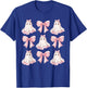 Retro Pink Bow Ghost Shirt | Cute Ghost Graphic Girl Women T-Shirt - T-Shirt | Royal