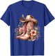Boho Watercolor Cowgirl Boots Hat Floral Boots Western Boots T-Shirt - T-Shirt | Royal