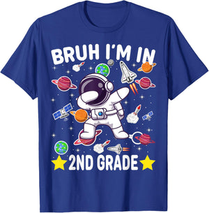 Second Grade Dabbing Boy Astronaut Bruh i'm in 2nd Grade T-Shirt - T-Shirt | Royal