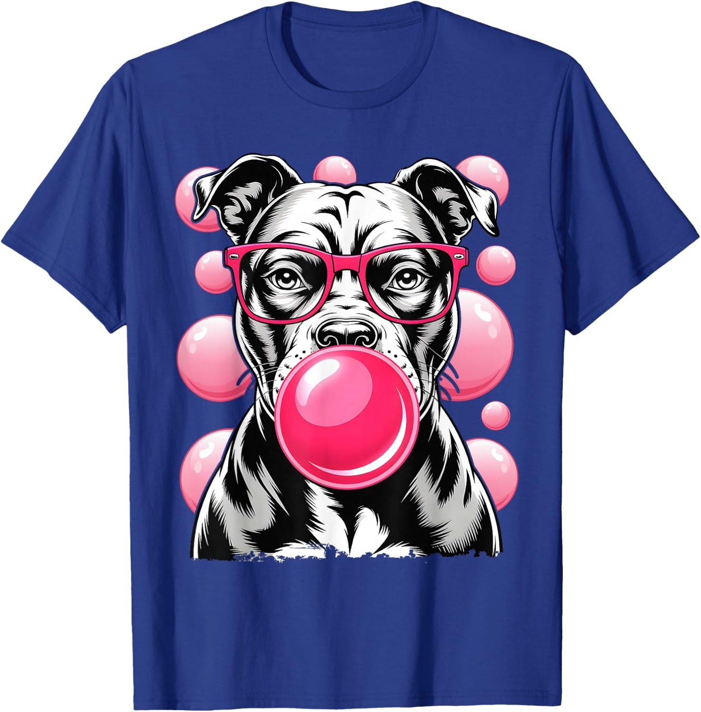Goggles Gum Bubble Pit Bull T-Shirt - T-Shirt | Royal