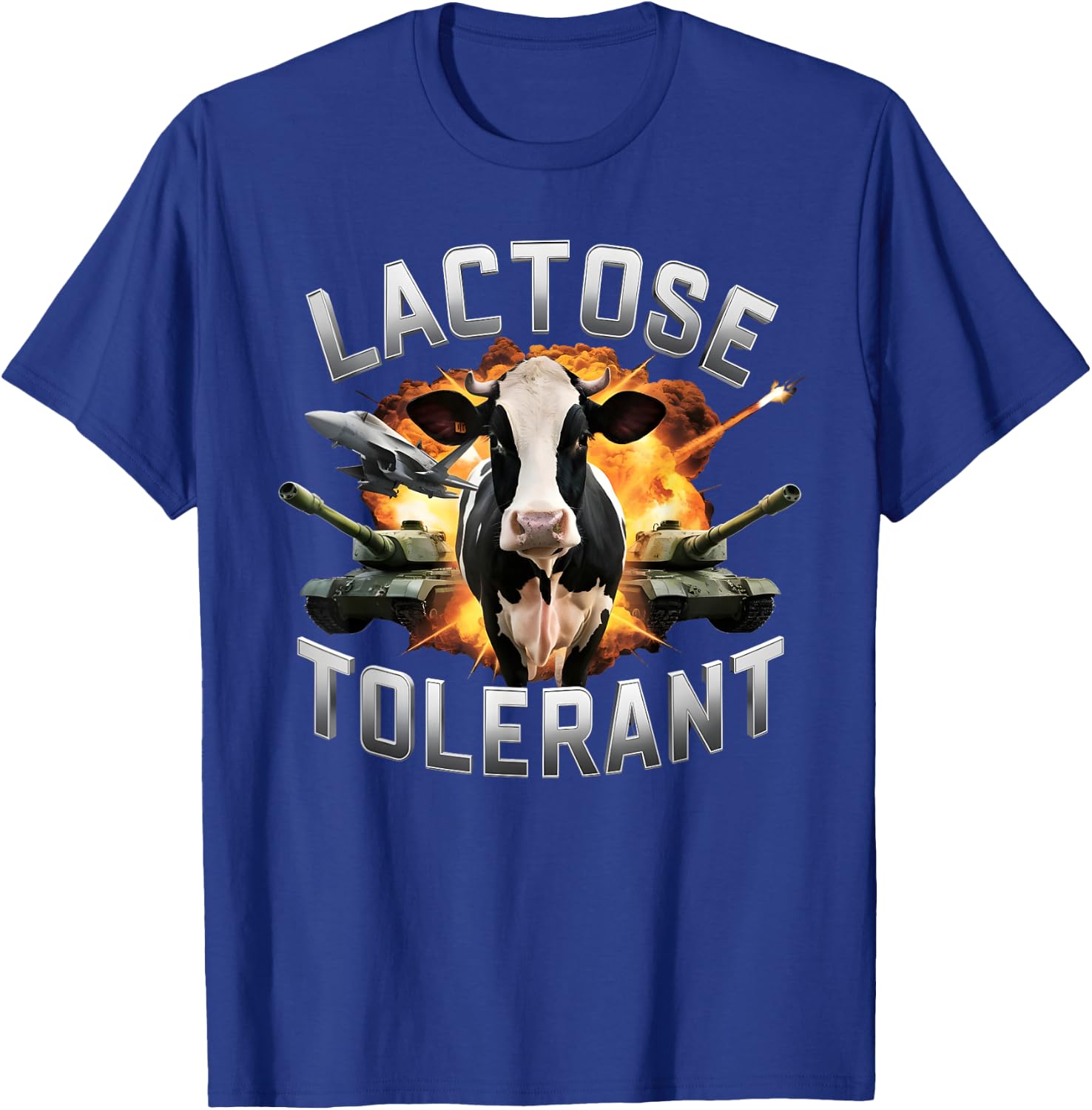Lactose Tolerant Funny Cow Meme Cheese Diet Gym T-Shirt - T-Shirt | Royal