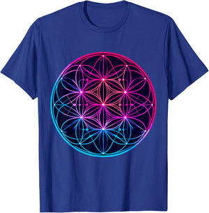 Sacred Geometry Flower of Life T-Shirt - T-Shirt | Royal