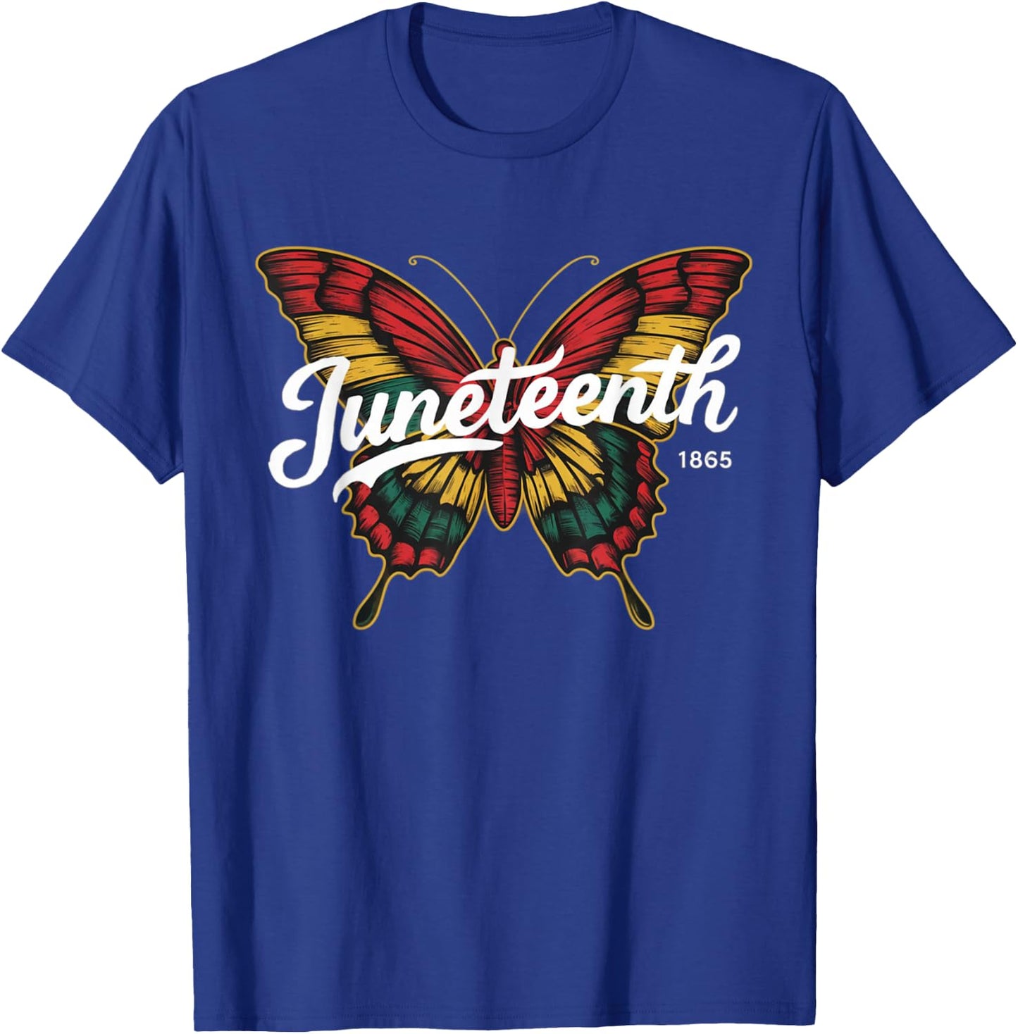 Juneteenth 1865 Butterfly Women Black Girl T-Shirt - T-Shirt | Royal