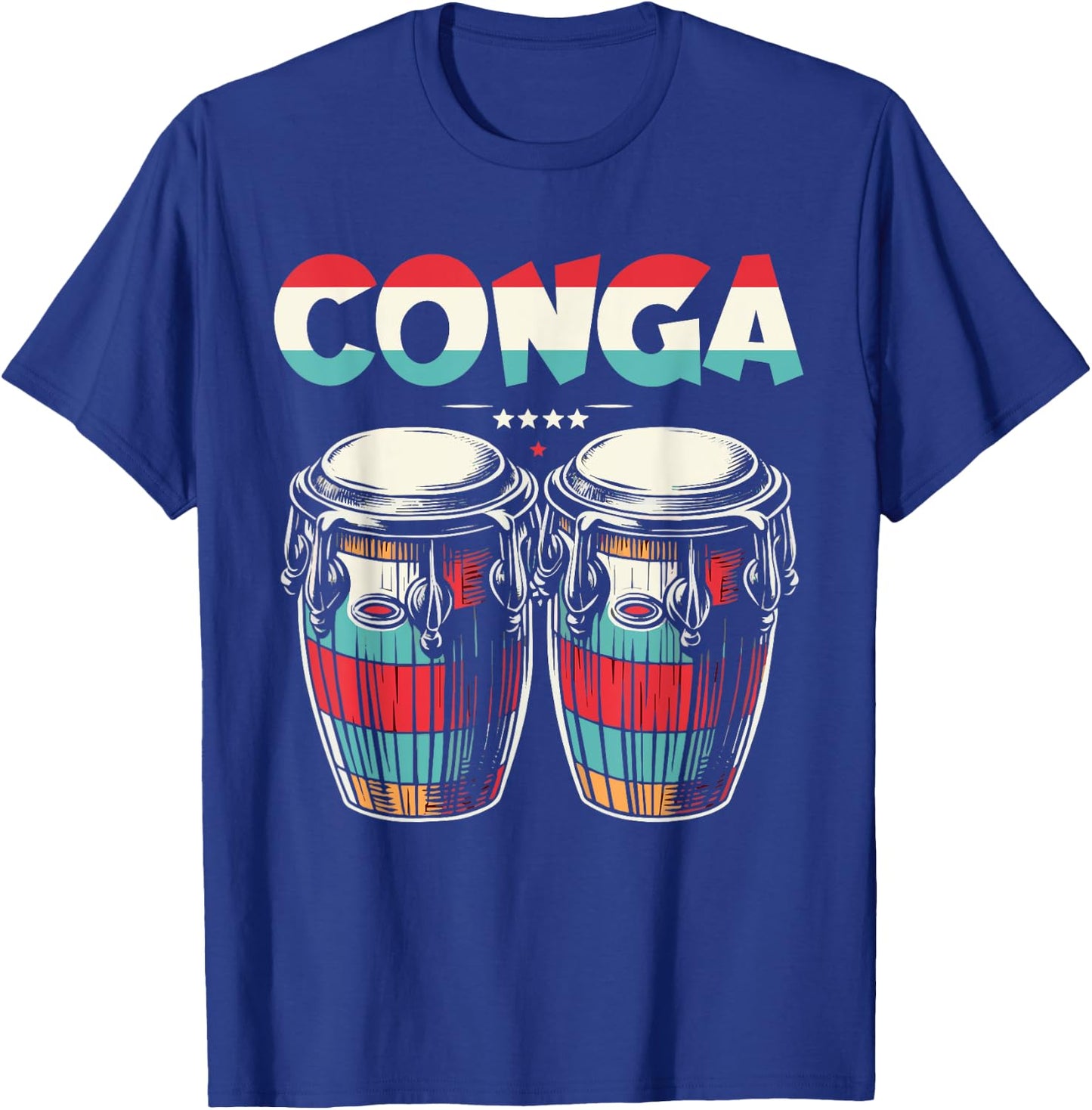 Conga Retro Style Colorful Conga Drums T-Shirt - T-Shirt | Royal
