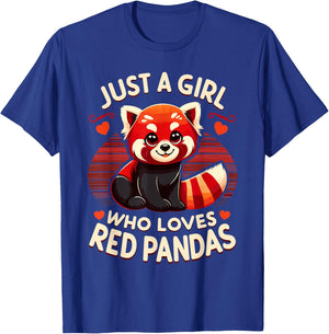 Just a Girl Who Loves Red Pandas Cute Red Panda T-Shirt - T-Shirt | Royal