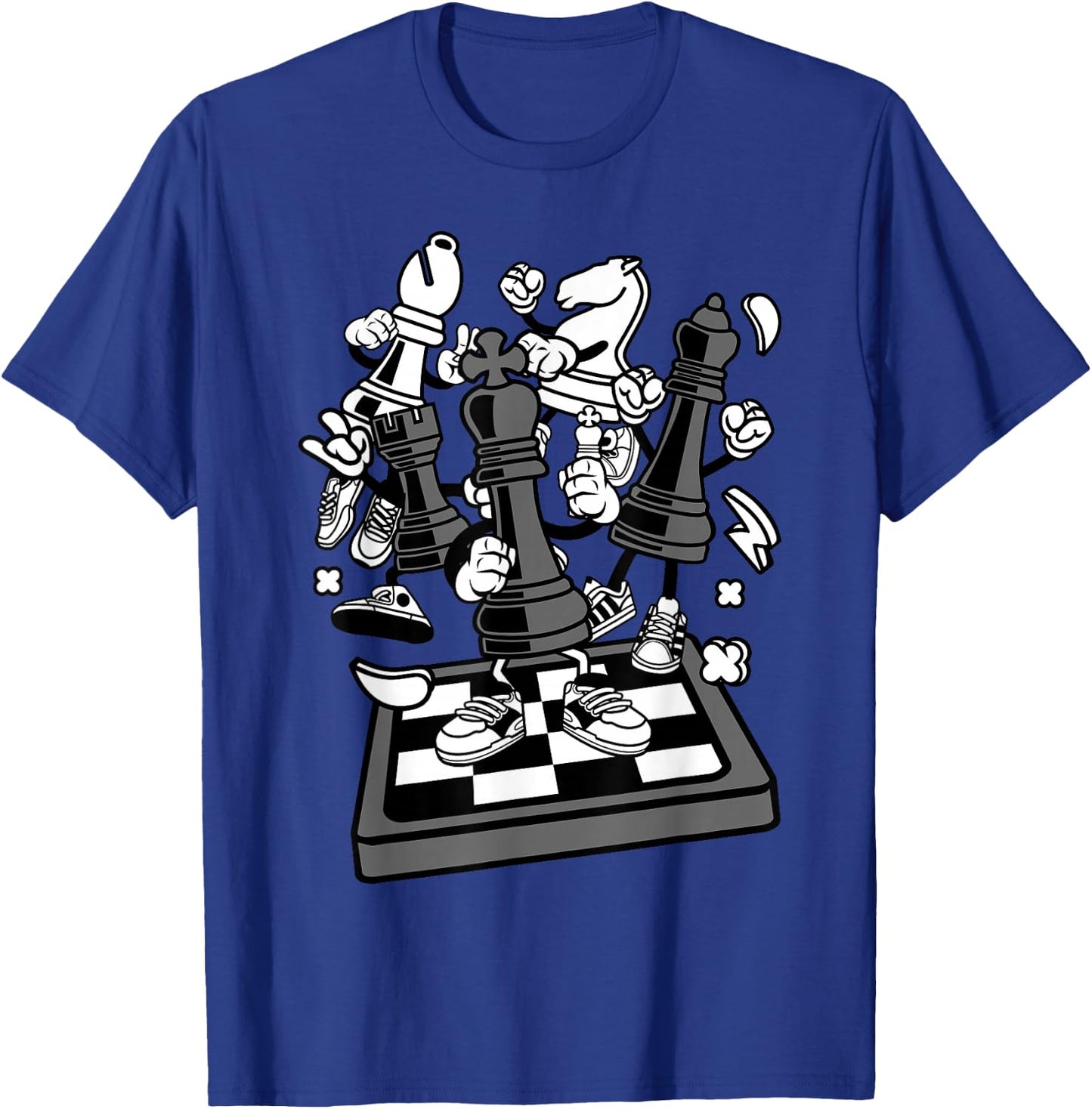 Comic Figure | Chess Player Chess Board T-Shirt - T-Shirt | Royal