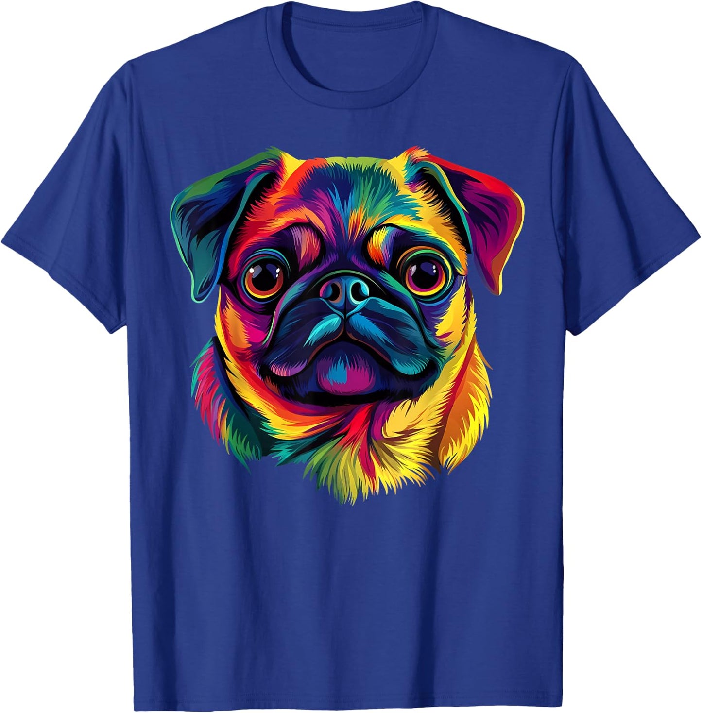 Pug Lover Cute Colorful Puppy Dog Face Women T-Shirt - T-Shirt | Royal