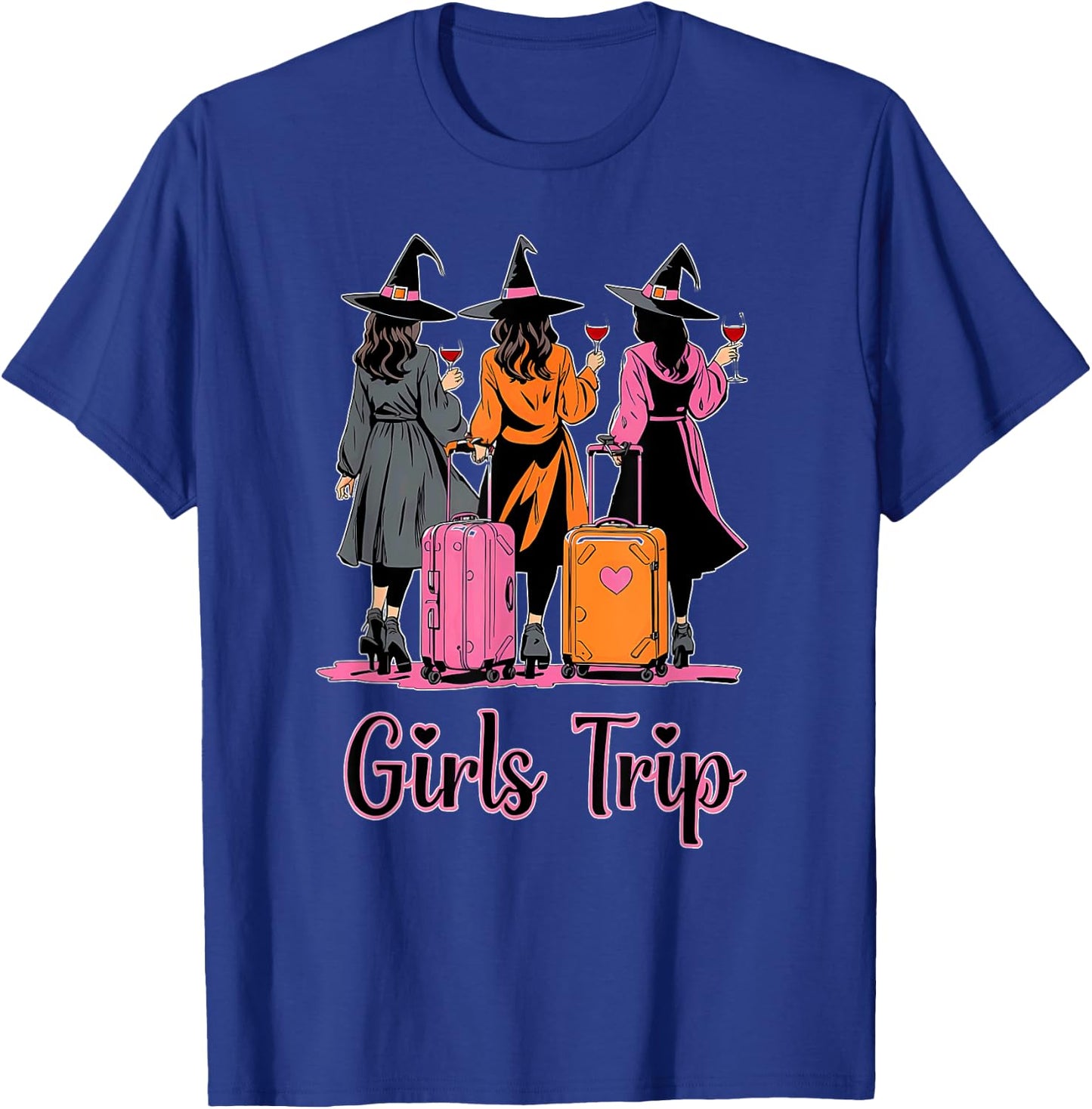 Girls Trip Wine Glasses Witches Halloween Costume T-Shirt - T-Shirt | Royal