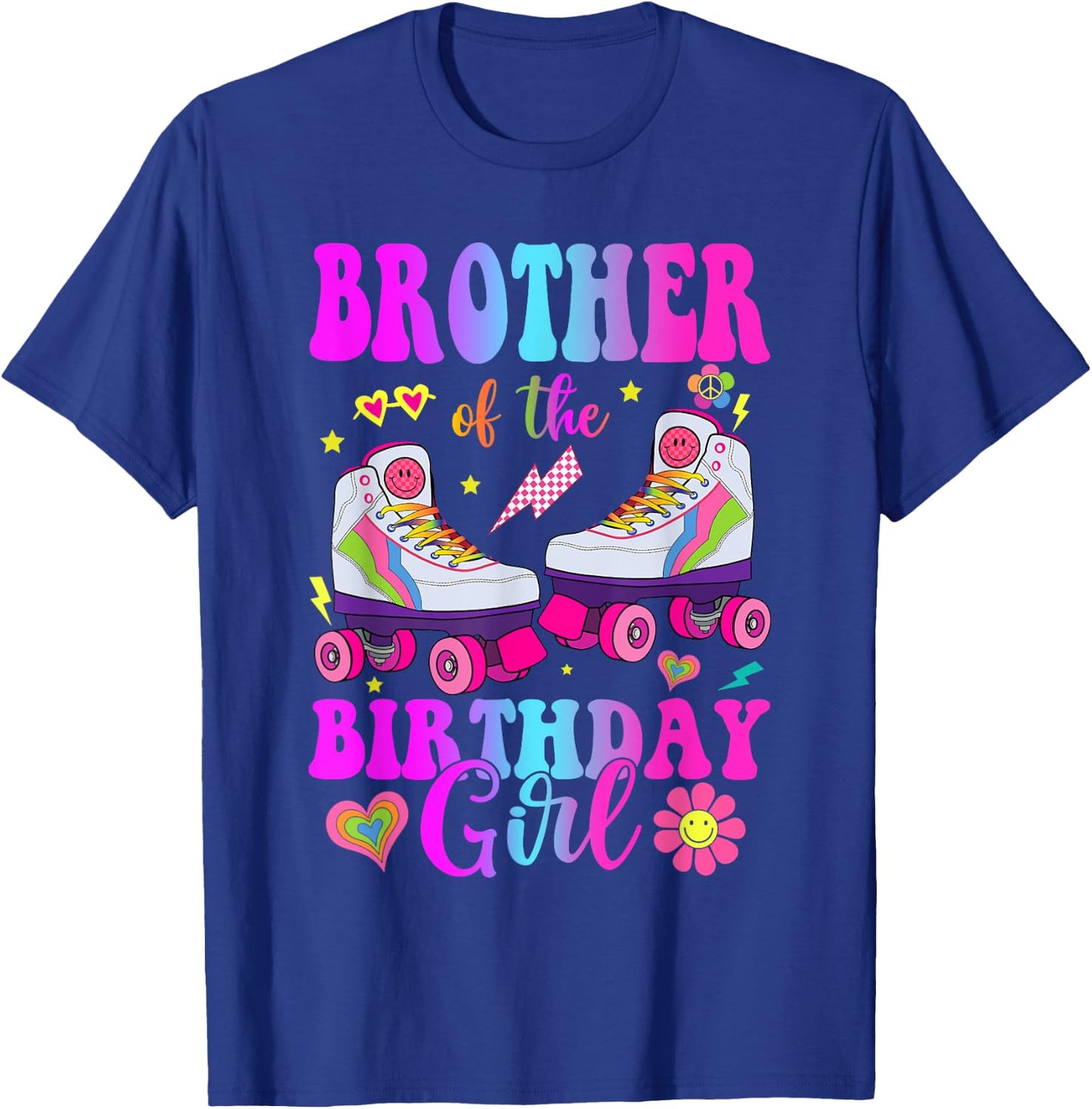 Let's Roll Brother of the Birthday girl Roller Skate T-Shirt - T-Shirt | Royal