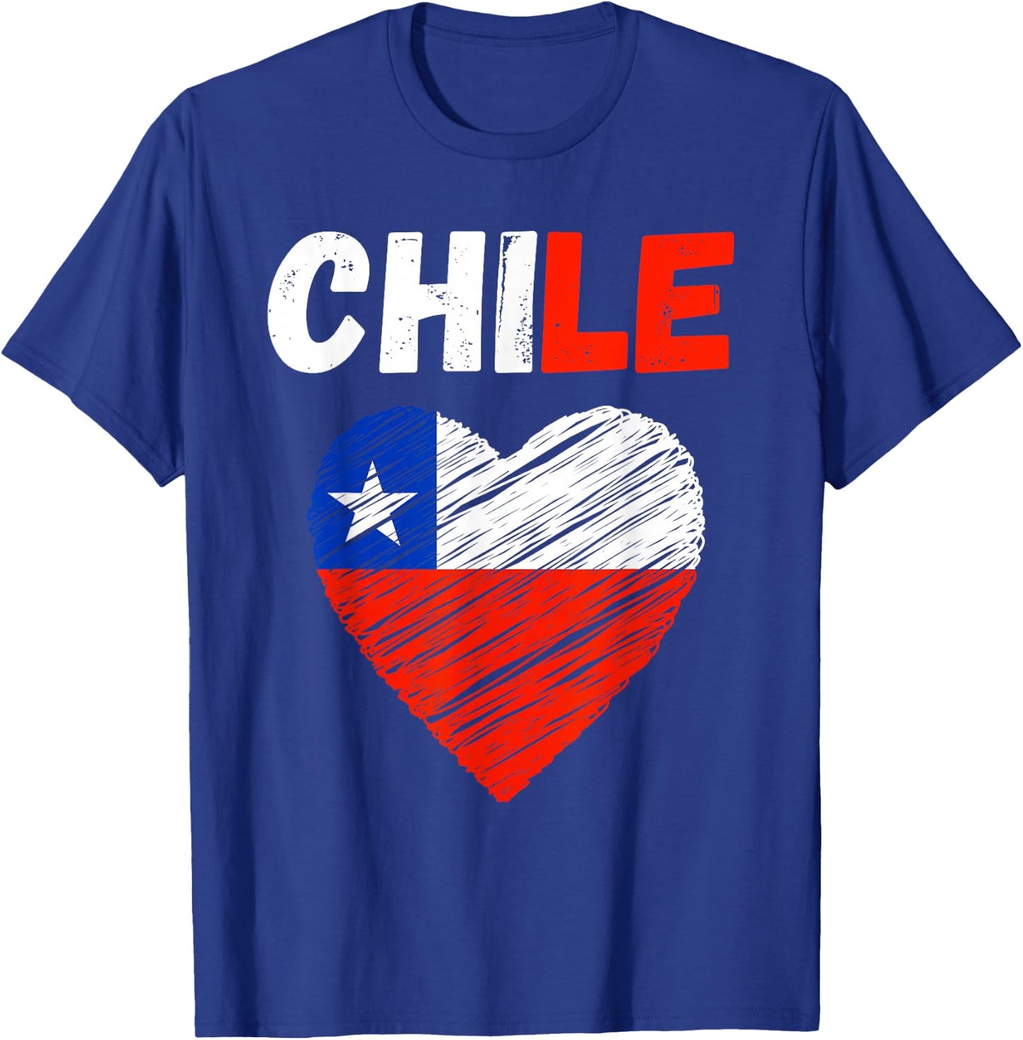Chile Flag Holiday Chile Heart Chilean Flag T-Shirt - T-Shirt | Royal