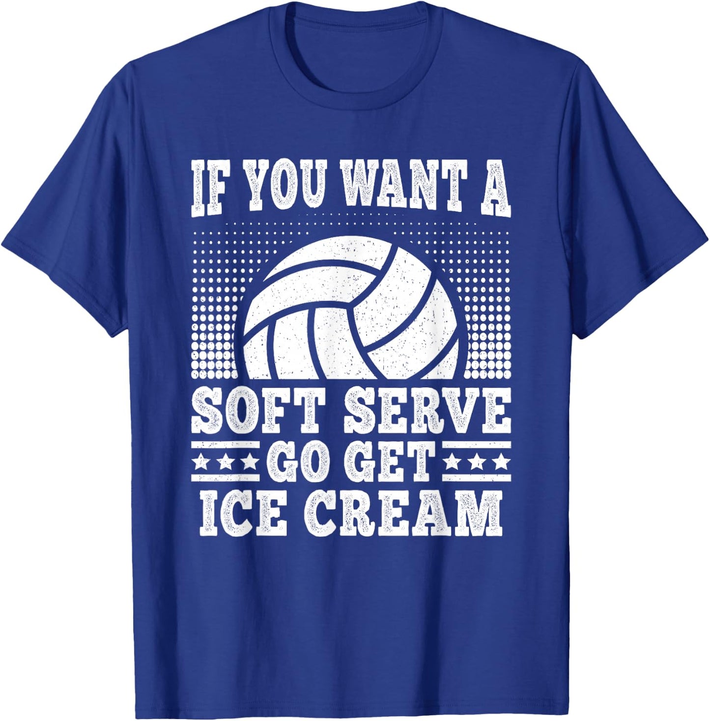 Soft Serve Ice Cream Funny Volleyball Player Men Women Kids T-Shirt - T-Shirt | Royal