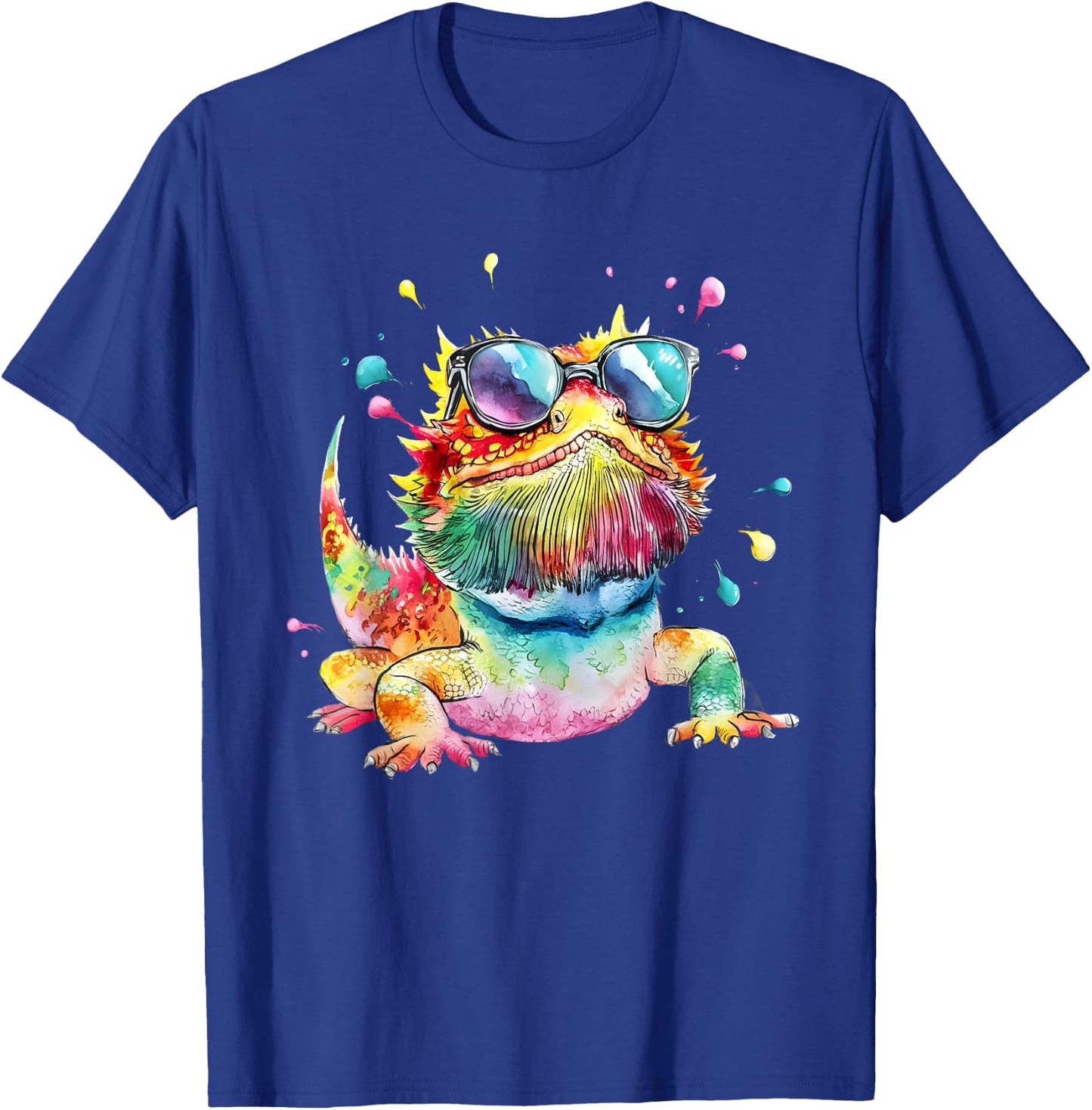 Bearded Dragon Men Woman Colorful Watercolor Bearded Dragon T-Shirt - T-Shirt | Royal