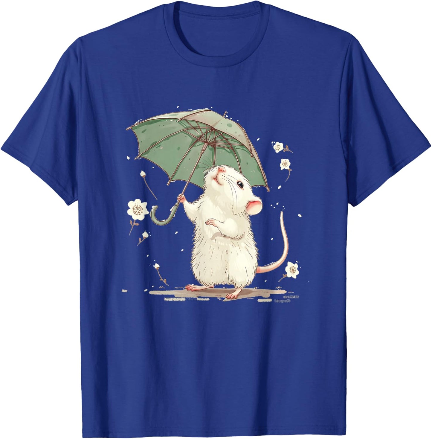 Cute white Rat with Umbrella Costume for Man and Woman T-Shirt - T-Shirt | Royal