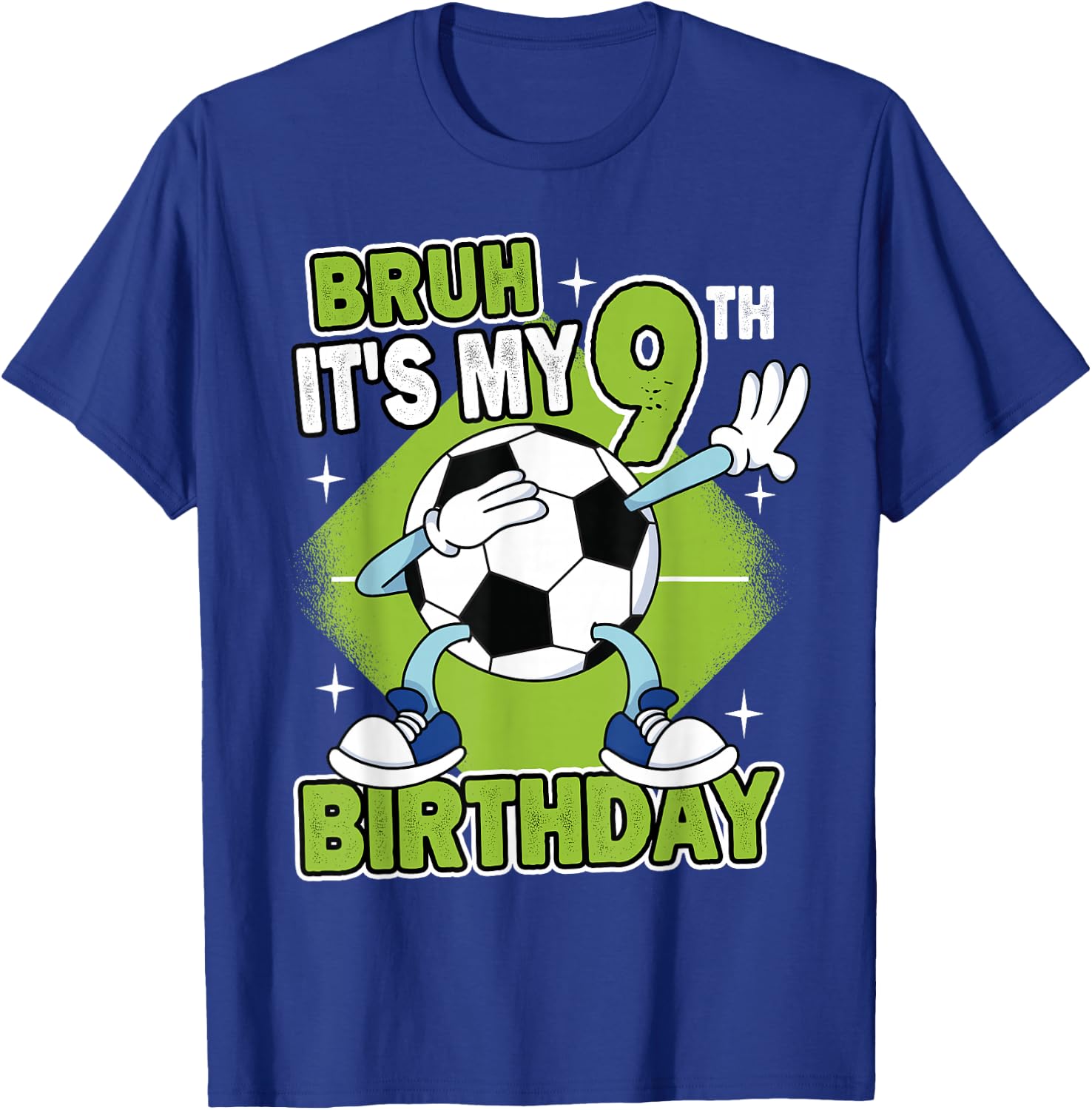 Bruh It's My 9th Birthday Soccer Player Boy 9 Years Old Kids T-Shirt - T-Shirt | Royal