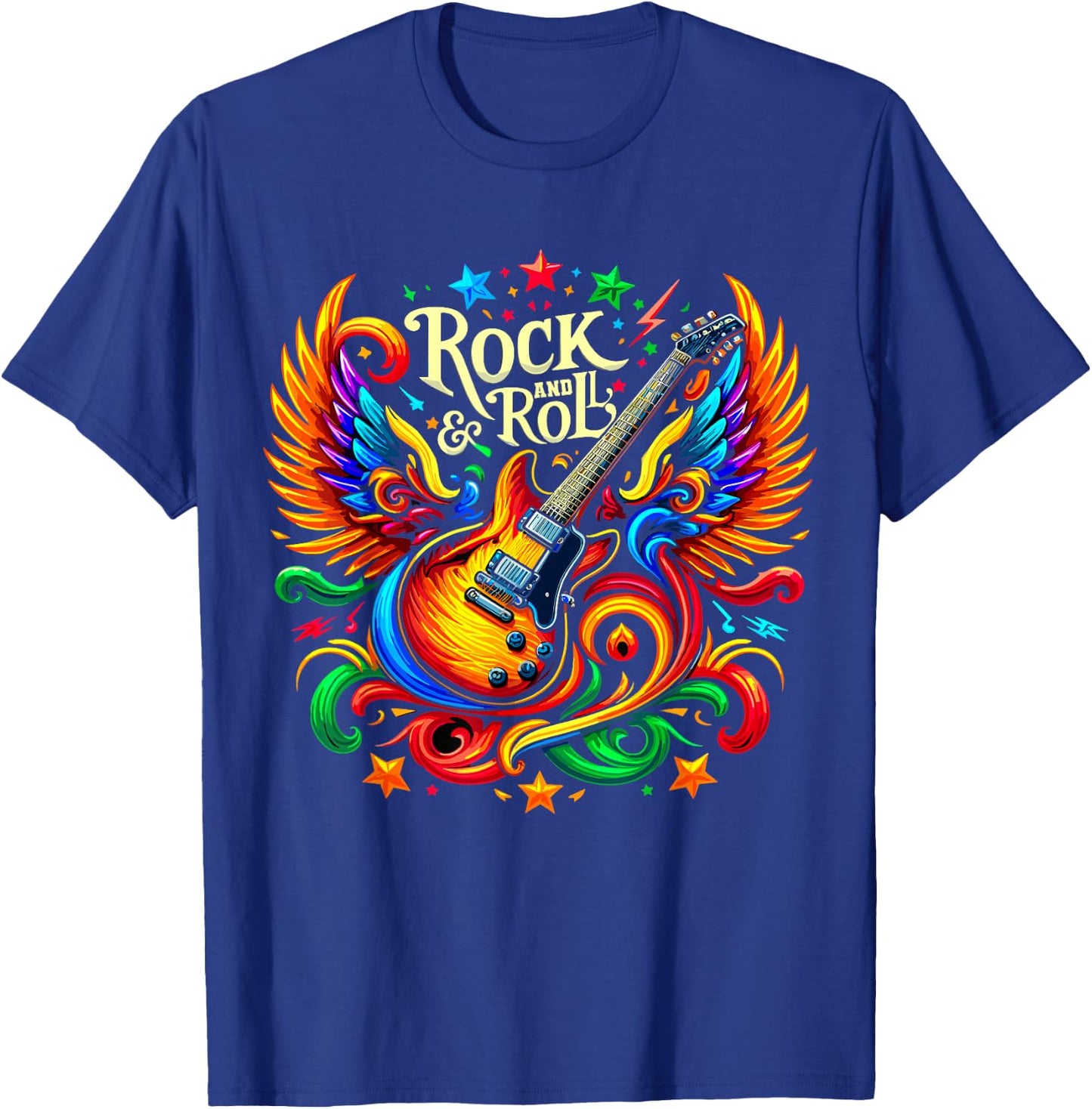 Rock and Roll Electric Guitar Band Guitarist , Small, Black T-Shirt - T-Shirt | Royal