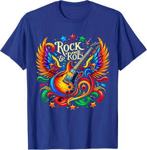 Rock and Roll Electric Guitar Band Guitarist , Small, Black T-Shirt - T-Shirt | Royal