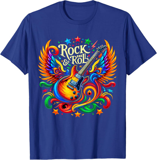 Rock and Roll Electric Guitar Band Guitarist , Small, Black T-Shirt - T-Shirt | Royal