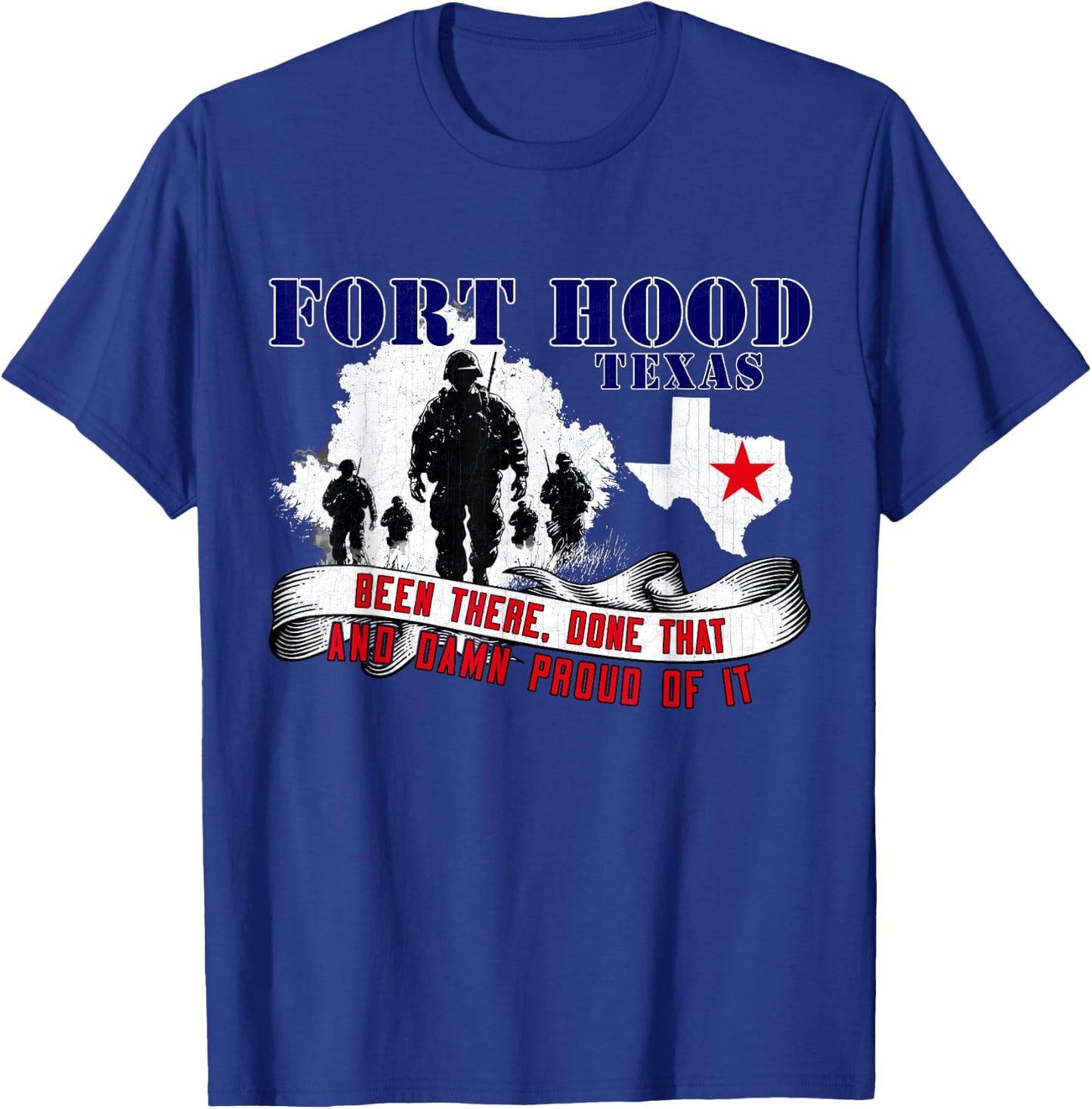 Fort Hood Texas US Military Base Veterans Day T-Shirt - T-Shirt | Royal