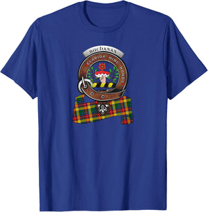 Buchanan Scottish Clan Badge & Tartan T-Shirt - T-Shirt | Royal