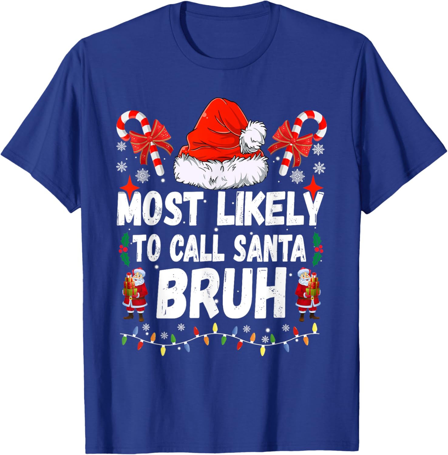 Most Likely To Watch All The Football Games Christmas Family T-Shirt - T-Shirt | Royal