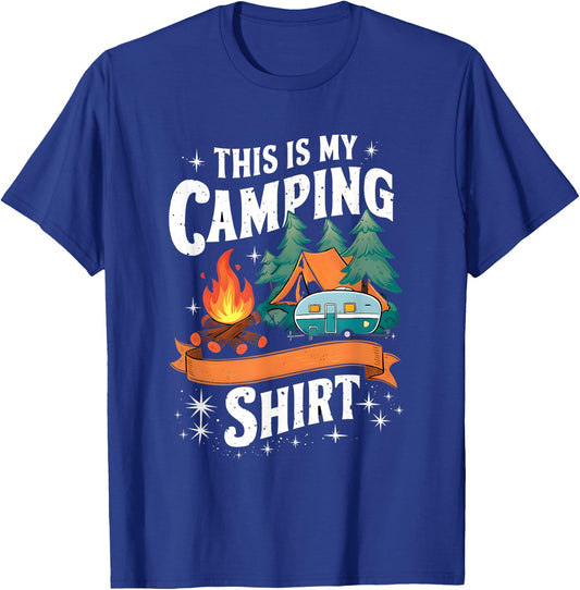This Is My Camping Funny Camp Camper Master of Campfire T-Shirt - T-Shirt | Royal