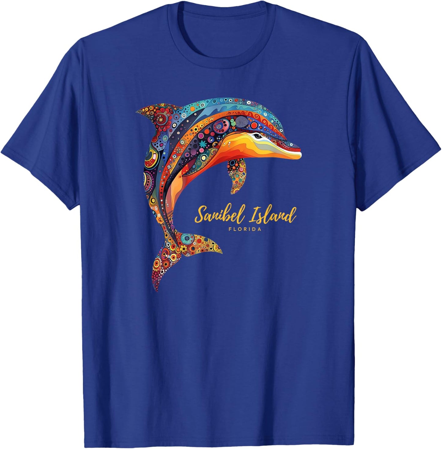 Sanibel Island FL Florida Retro Beach Vacation Ocean Dolphin Women T-Shirt - T-Shirt | Royal