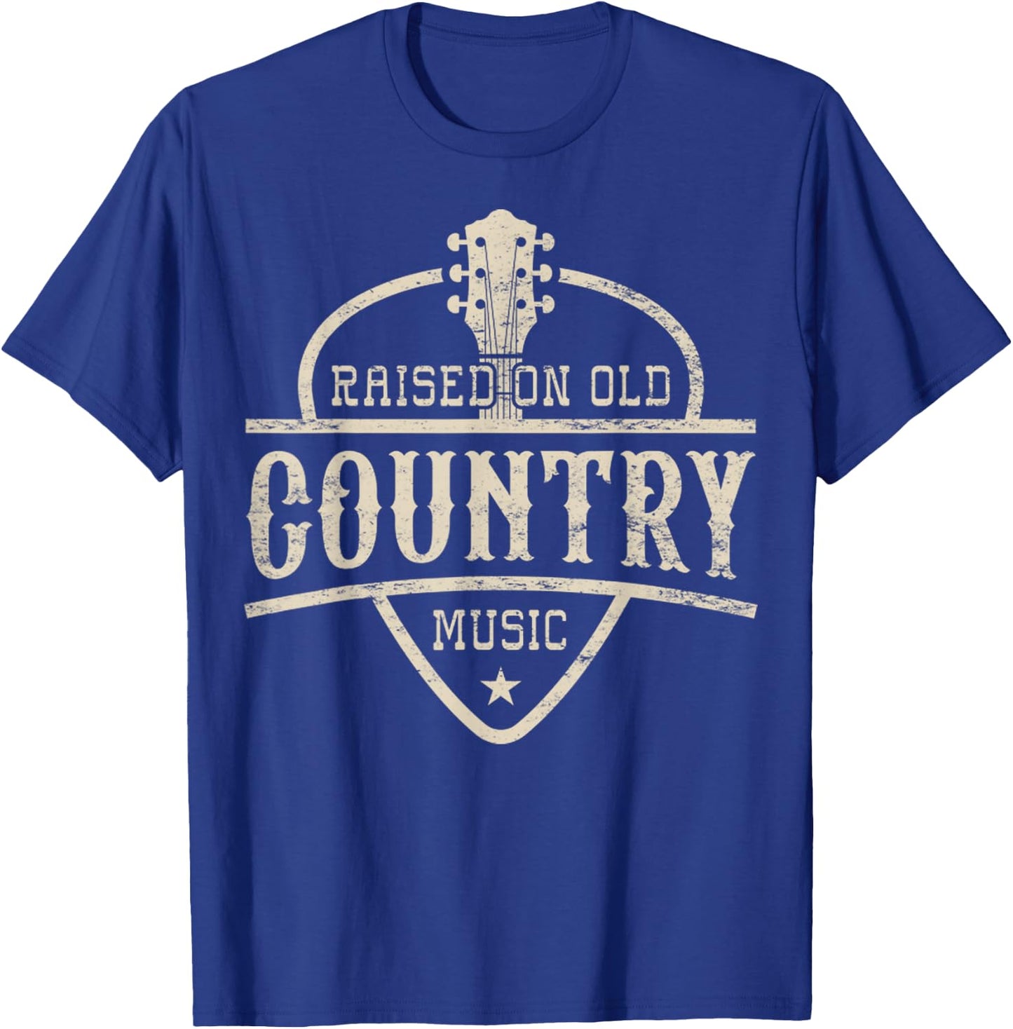 Raised On Old Country Music 80s 90s Vintage Southern Music T-Shirt - T-Shirt | Royal