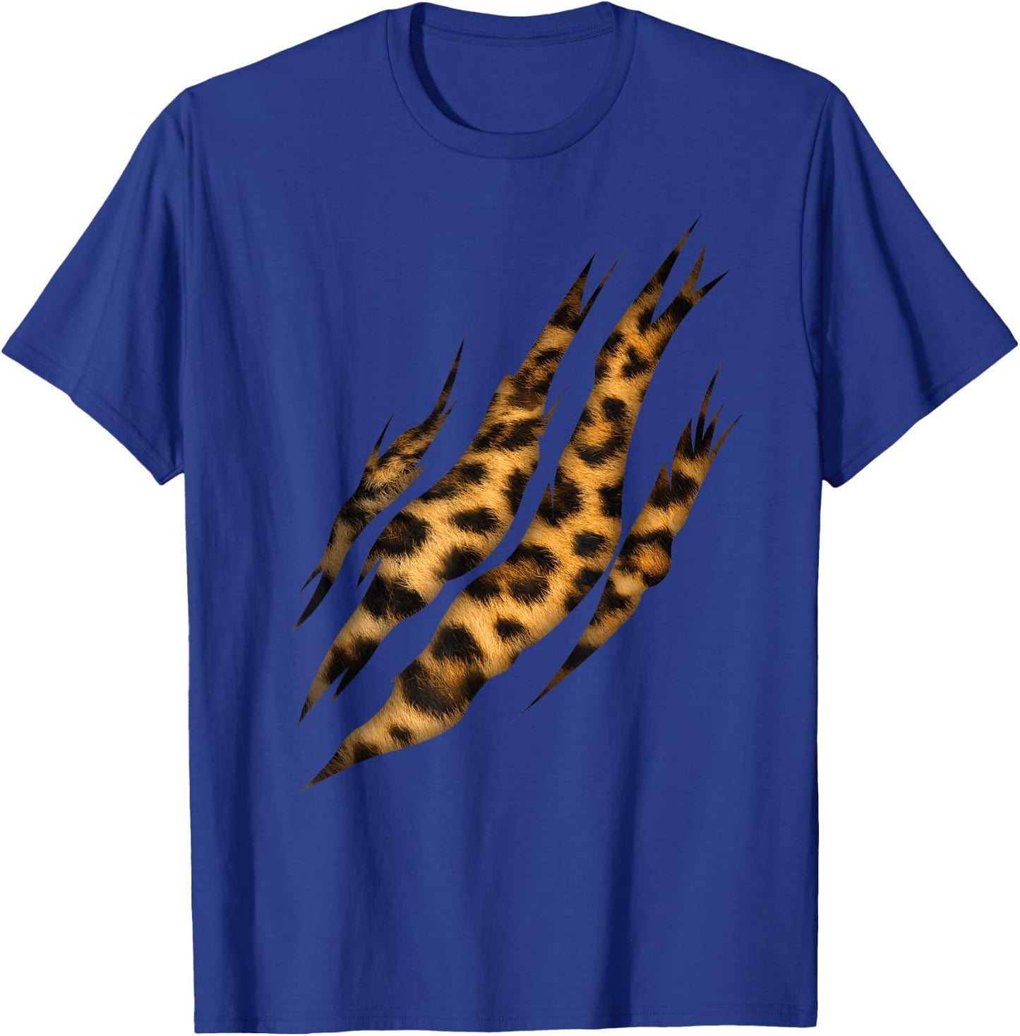 Leopard Skin Print Torn Claw T-Shirt - T-Shirt | Royal