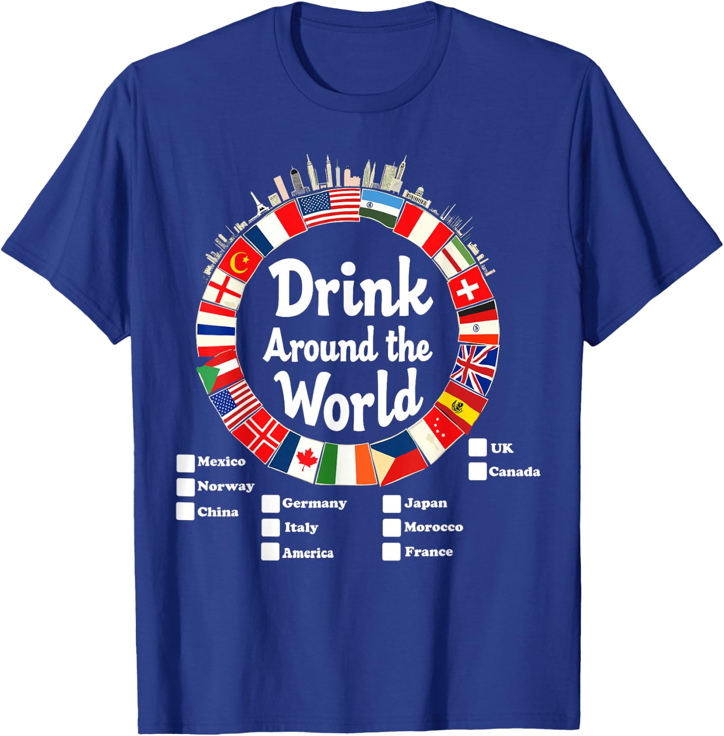 Adult Vacation Drinking Countries International National T-Shirt - T-Shirt | Royal