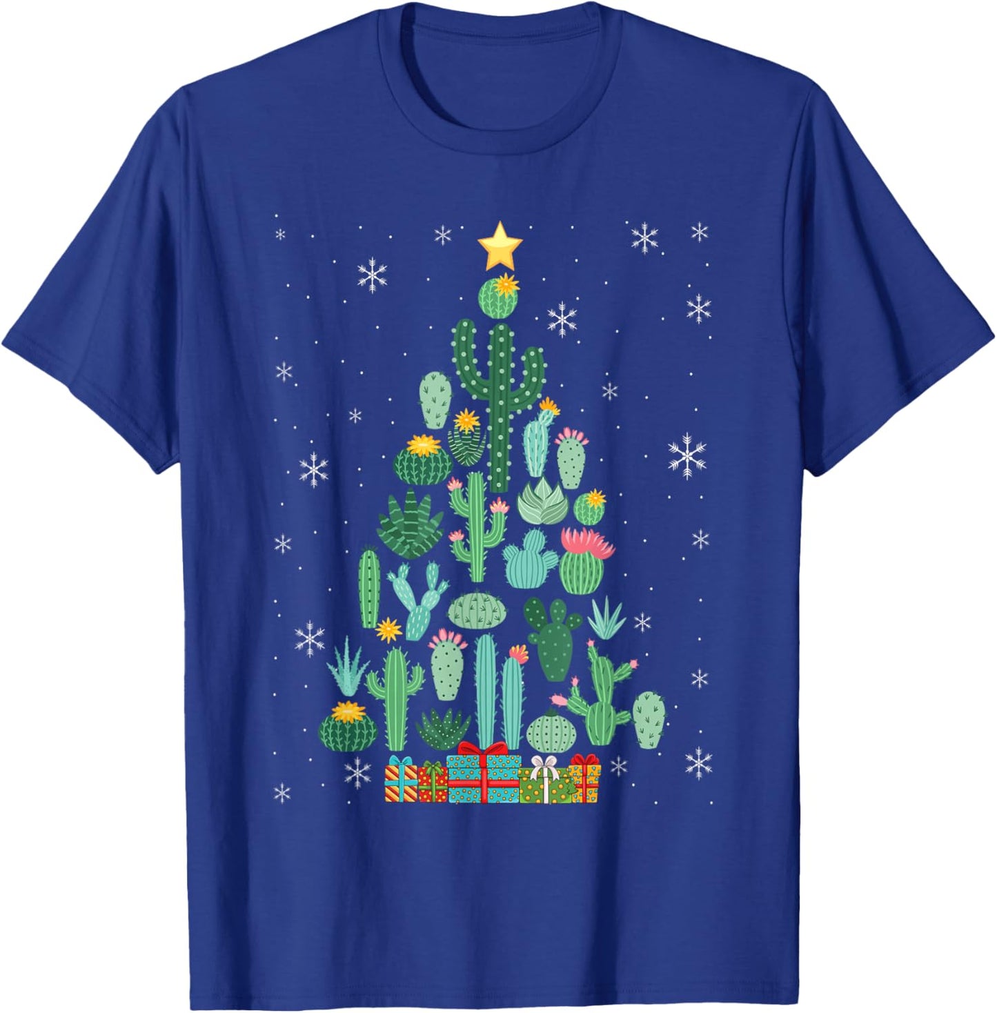 Funny Succulent Christmas Tree Cactus Gardener T-Shirt - T-Shirt | Royal